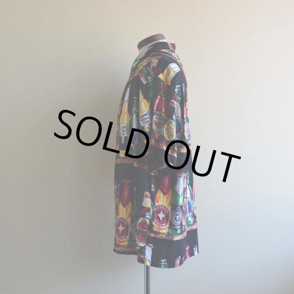 画像4: 1990s ビール柄 コットンシャツ　 MADE IN USA　 表記L  (4)