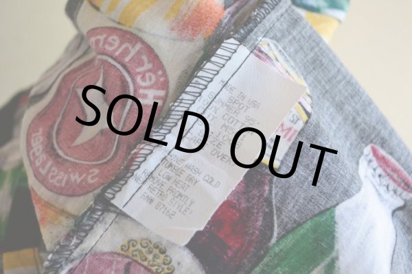 画像6: 1990s ビール柄 コットンシャツ　 MADE IN USA　 表記L  (6)