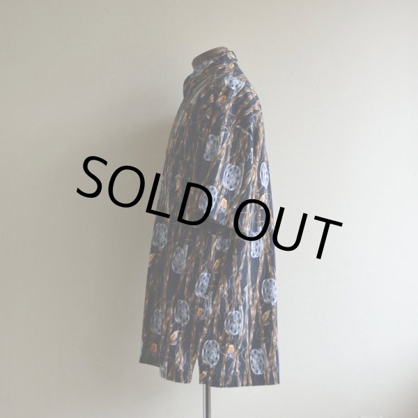 画像4: 1990s HIGH SEAS フライフィッシング柄 コットンシャツ  MADE IN USA  表記L  (4)