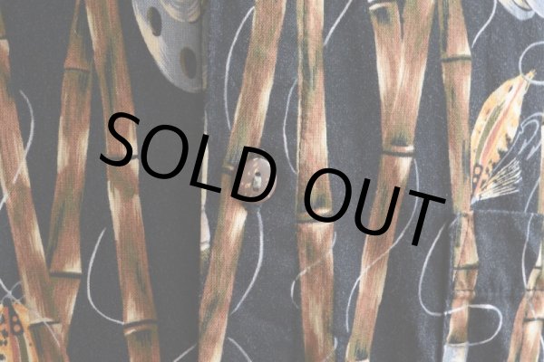 画像7: 1990s HIGH SEAS フライフィッシング柄 コットンシャツ  MADE IN USA  表記L  (7)