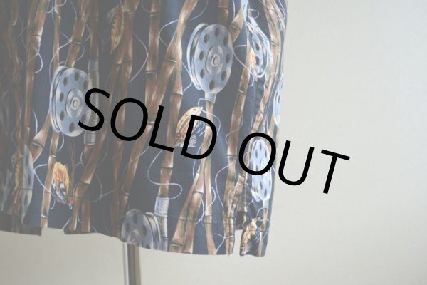 画像10: 1990s HIGH SEAS フライフィッシング柄 コットンシャツ  MADE IN USA  表記L  (10)