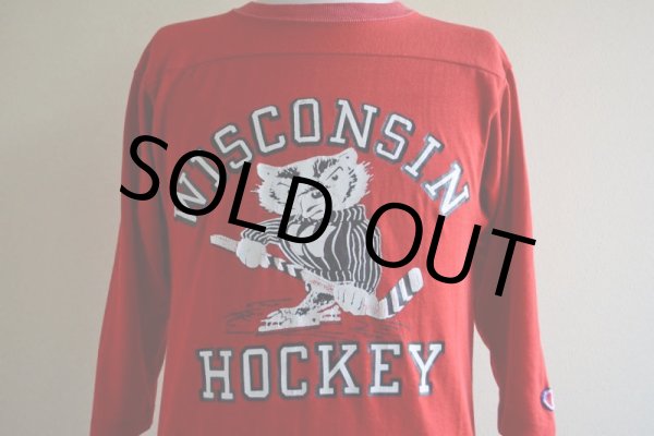 画像8: 1980s Champion フットボールTシャツ  WISCONSIN HOCKEY  表記S  (8)