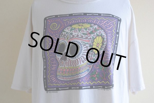 画像7: 1990s TESOROS カラベラアートTシャツ  表記XL  (7)