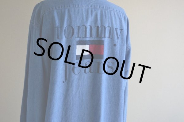 画像12: 1990s TOMMY JEANS シャンブレーシャツ　 表記L  (12)