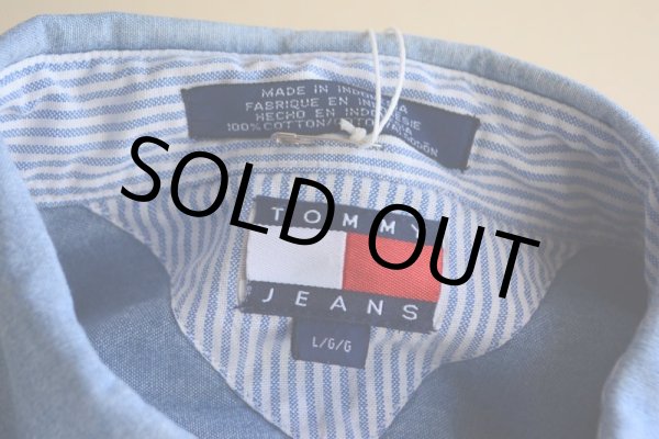 画像5: 1990s TOMMY JEANS シャンブレーシャツ　 表記L  (5)