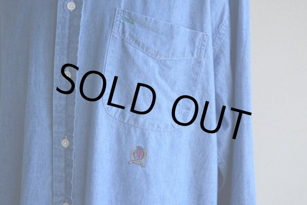 画像7: 1990s TOMMY JEANS シャンブレーシャツ　 表記L  (7)