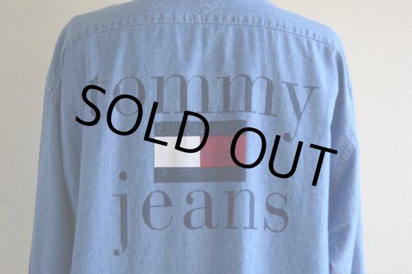 画像11: 1990s TOMMY JEANS シャンブレーシャツ　 表記L  (11)