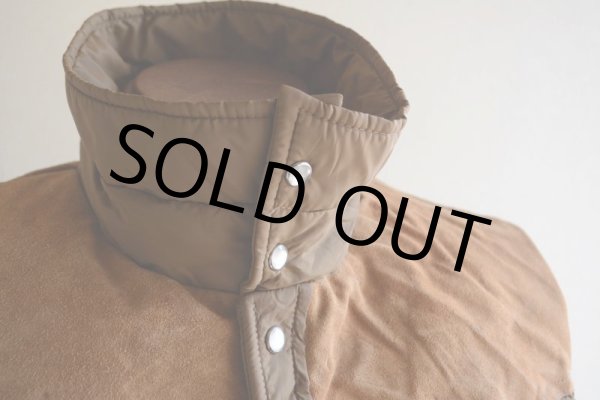 画像8: 1970s Woolrich レザーヨークダウンベスト  表記L  (8)