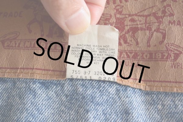 画像7: 1990s Levi's ケミカルデニムジャケット "デカパッチ"  MADE IN USA  表記XL  (7)