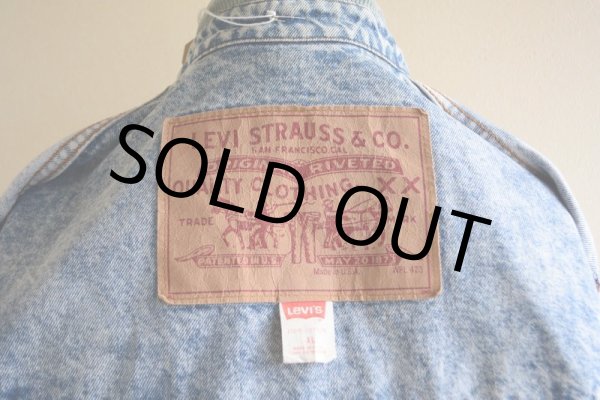 画像5: 1990s Levi's ケミカルデニムジャケット "デカパッチ"  MADE IN USA  表記XL  (5)