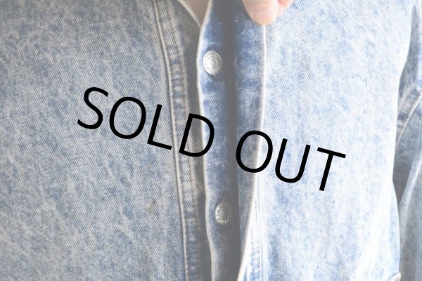 画像15: 1990s Levi's ケミカルデニムジャケット "デカパッチ"  MADE IN USA  表記XL  (15)