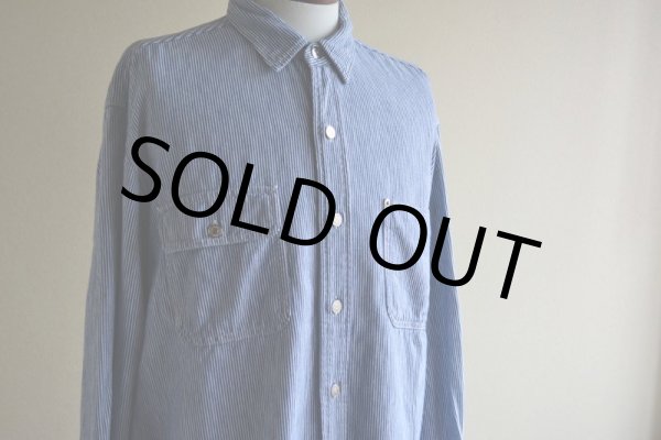 画像8: 1980-90s Polo RALPH LAUREN ガチャポケ ヒッコリーシャツ  MADE IN USA  表記XL  (8)