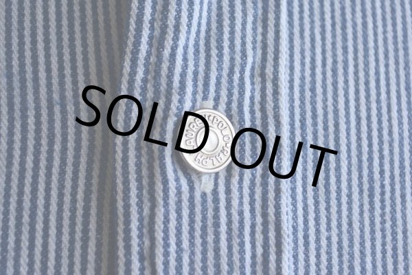 画像7: 1980-90s Polo RALPH LAUREN ガチャポケ ヒッコリーシャツ  MADE IN USA  表記XL  (7)