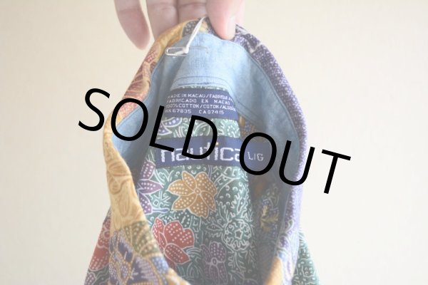 画像5: 1990s NAUTICA 総柄BDシャツ　 表記L  (5)