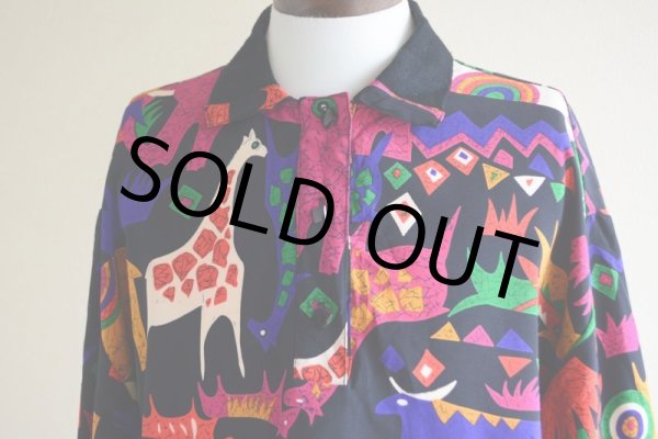 画像10: 1990s John's Girl Collectibles 総柄プルオーバージャケット　 表記36/16-W  (10)