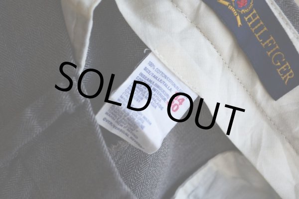 画像5: TOMMY HILFIGER ツータックヘリンボーンパンツ　 表記34×30  (5)