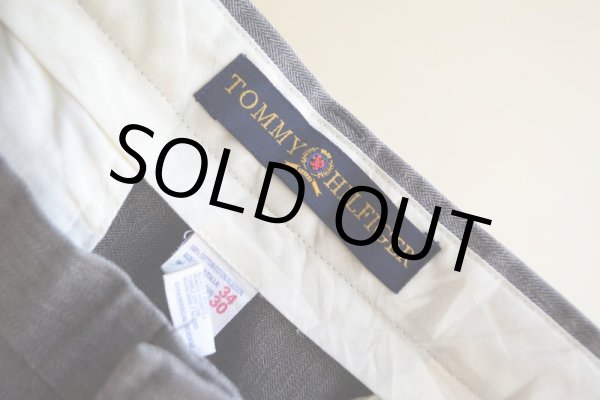 画像4: TOMMY HILFIGER ツータックヘリンボーンパンツ　 表記34×30  (4)