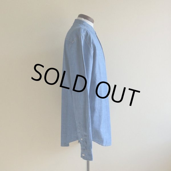 画像2: AEROPOSTALE シャンブレーバンドカラーシャツ　 表記M  (2)