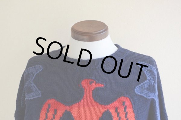 画像6: 1990s AMERICAN EAGLE サンダーバード柄コットンセーター　 表記L  (6)