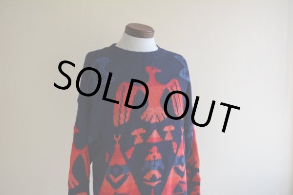 画像8: 1990s AMERICAN EAGLE サンダーバード柄コットンセーター　 表記L  (8)