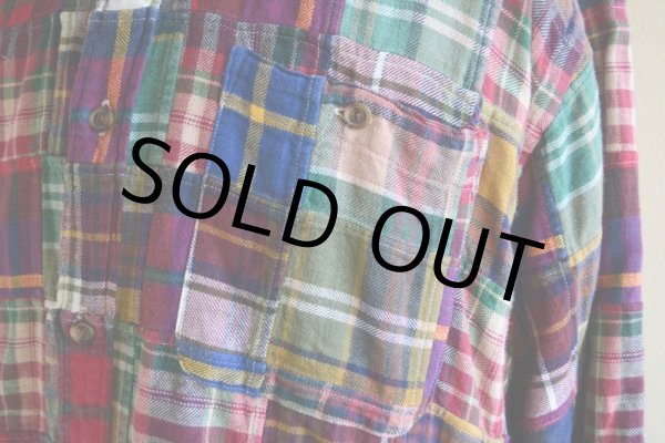 画像8: 1990s ORVIS パッチワークシャツ　 表記L  (8)