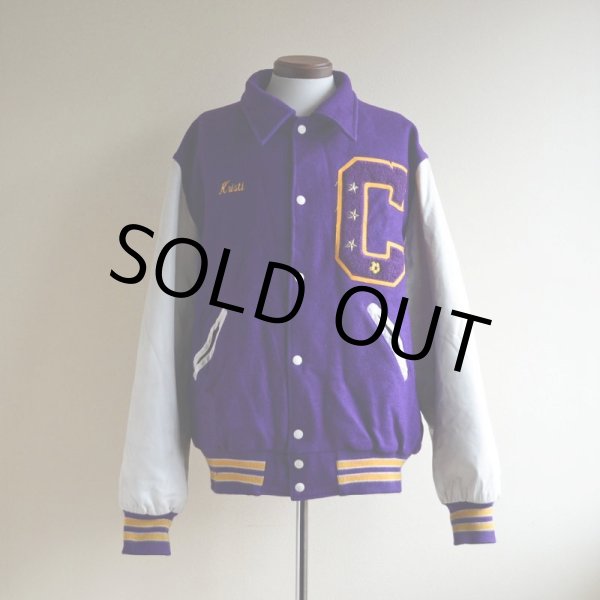 画像3: 1990s HOLLOWAY 袖レザースタジャン  MADE IN USA  表記XL  (3)