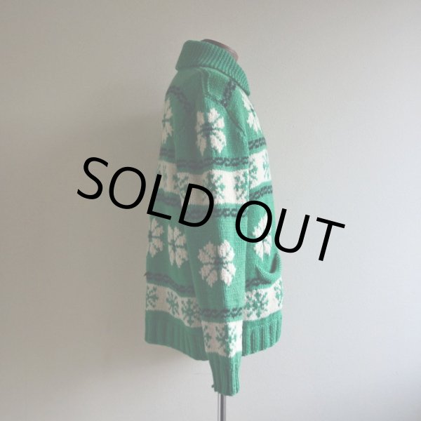 画像2: 1950s〜 雪柄カウチンセーター　 実寸ML  (2)