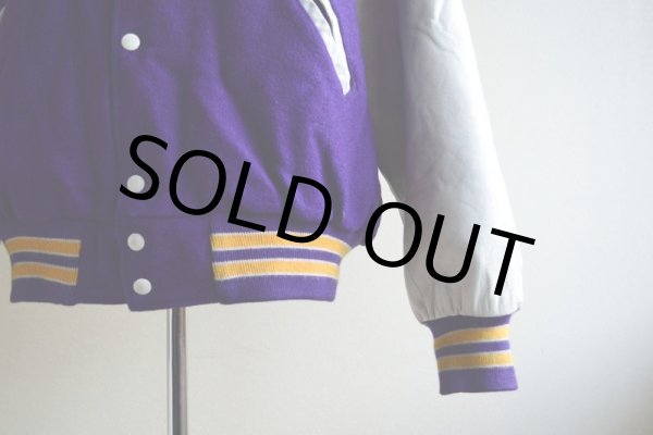 画像9: 1990s HOLLOWAY 袖レザースタジャン  MADE IN USA  表記XL  (9)