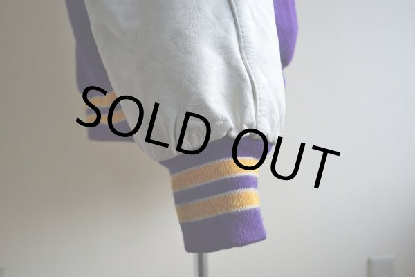 画像10: 1990s HOLLOWAY 袖レザースタジャン  MADE IN USA  表記XL  (10)