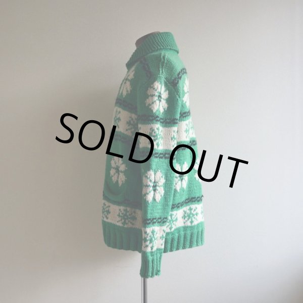 画像4: 1950s〜 雪柄カウチンセーター　 実寸ML  (4)