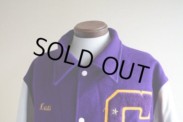 画像6: 1990s HOLLOWAY 袖レザースタジャン  MADE IN USA  表記XL  (6)