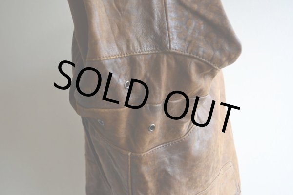 画像10: 1980s BANANA REPUBLIC ラムレザージャケット　 表記46  (10)