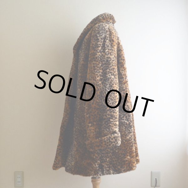 画像4: 1980s Monterey ヒョウ柄フェイクファーコート  MADE IN USA  表記XL  (4)