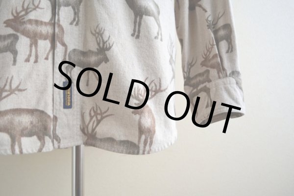 画像10: Woolrich トナカイ柄シャモアクロスシャツ  実寸L  (10)