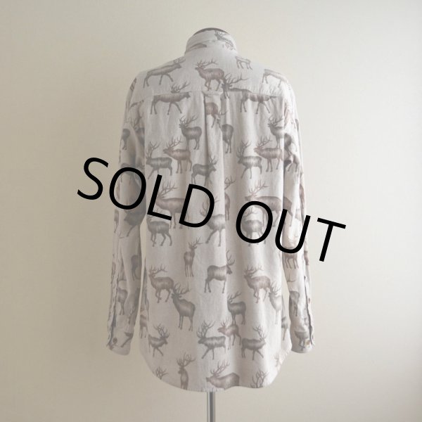画像3: Woolrich トナカイ柄シャモアクロスシャツ  実寸L  (3)