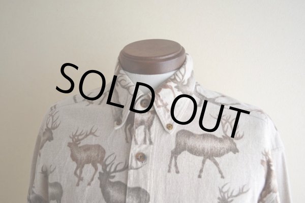 画像6: Woolrich トナカイ柄シャモアクロスシャツ  実寸L  (6)