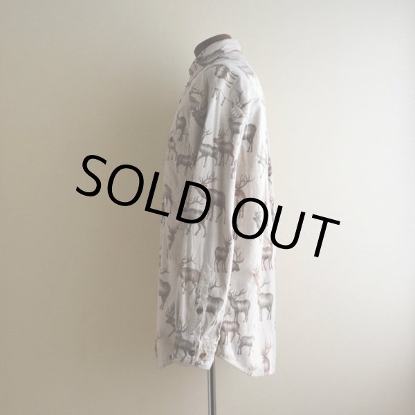 画像4: Woolrich トナカイ柄シャモアクロスシャツ  実寸L  (4)