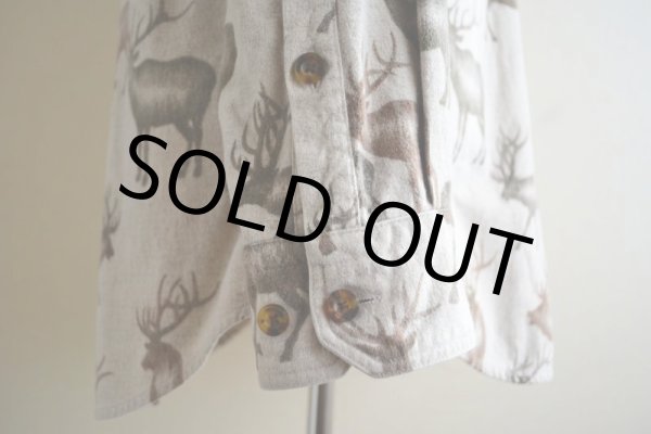 画像12: Woolrich トナカイ柄シャモアクロスシャツ  実寸L  (12)