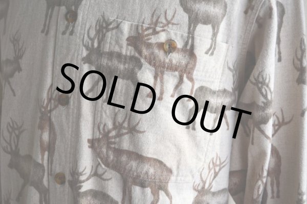 画像9: Woolrich トナカイ柄シャモアクロスシャツ  実寸L  (9)