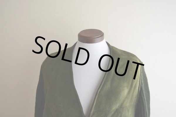 画像5: ムートン×ニットノーカラージャケット　 EURO VINTAGE　 表記56(XL)  (5)