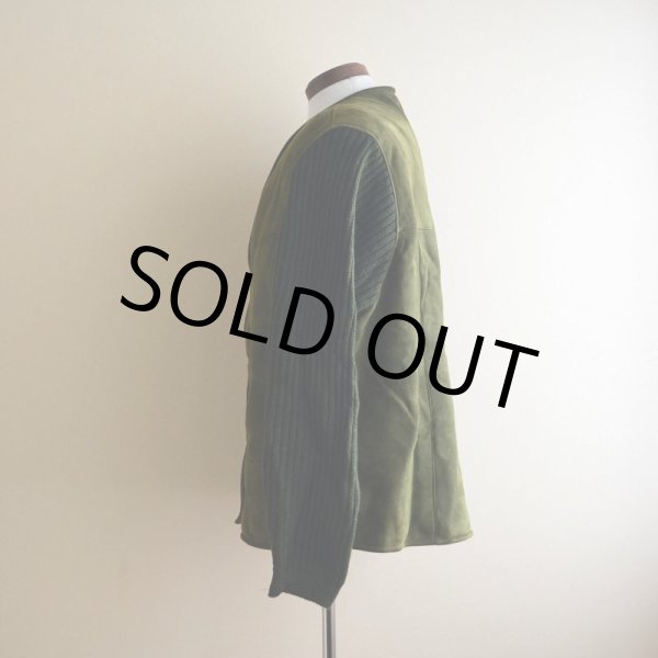 画像4: ムートン×ニットノーカラージャケット　 EURO VINTAGE　 表記56(XL)  (4)