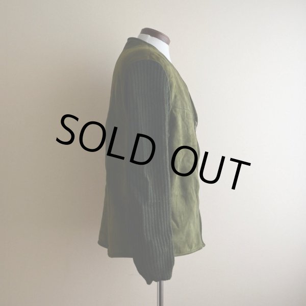 画像2: ムートン×ニットノーカラージャケット　 EURO VINTAGE　 表記56(XL)  (2)