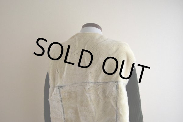 画像12: ムートン×ニットノーカラージャケット　 EURO VINTAGE　 表記56(XL)  (12)