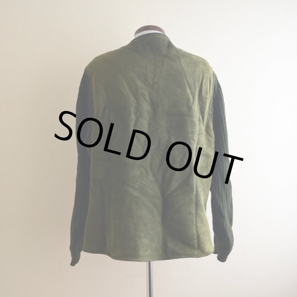 画像3: ムートン×ニットノーカラージャケット　 EURO VINTAGE　 表記56(XL)  (3)