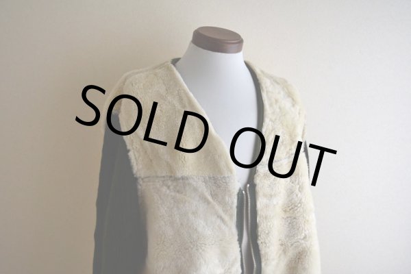 画像11: ムートン×ニットノーカラージャケット　 EURO VINTAGE　 表記56(XL)  (11)