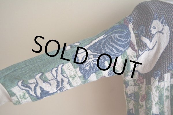 画像11: Sugar Street Weavers ネコ柄ゴブランコットンセーター　 MADE IN USA　 表記ONE SIZE  (11)