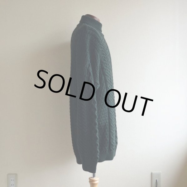 画像2: BLARNEY WOOLLEN MILLS タートルネック フィッシャーマンセーター  MADE IN IRELAND  表記XL  (2)