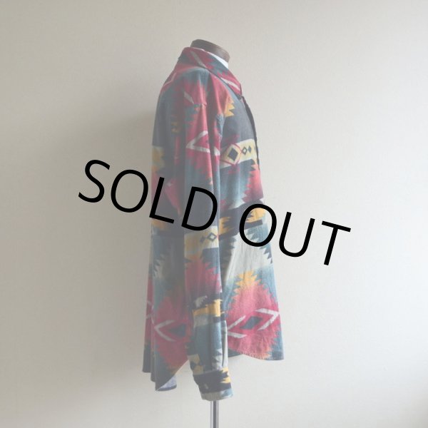 画像2: 1980s Woolrich ネイティブ柄シャモアクロスシャツ  MADE IN USA  実寸XL  (2)