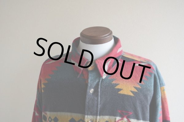 画像6: 1980s Woolrich ネイティブ柄シャモアクロスシャツ  MADE IN USA  実寸XL  (6)