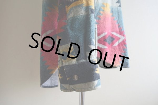 画像10: 1980s Woolrich ネイティブ柄シャモアクロスシャツ  MADE IN USA  実寸XL  (10)